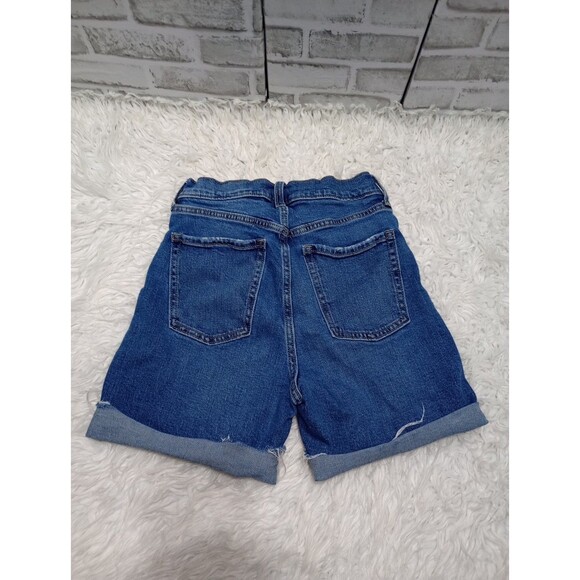 OLD NAVY Sky Hi Extra High Rise Raw Hem Button Fly Denim Shorts Sz 4 - Picture 12 of 12